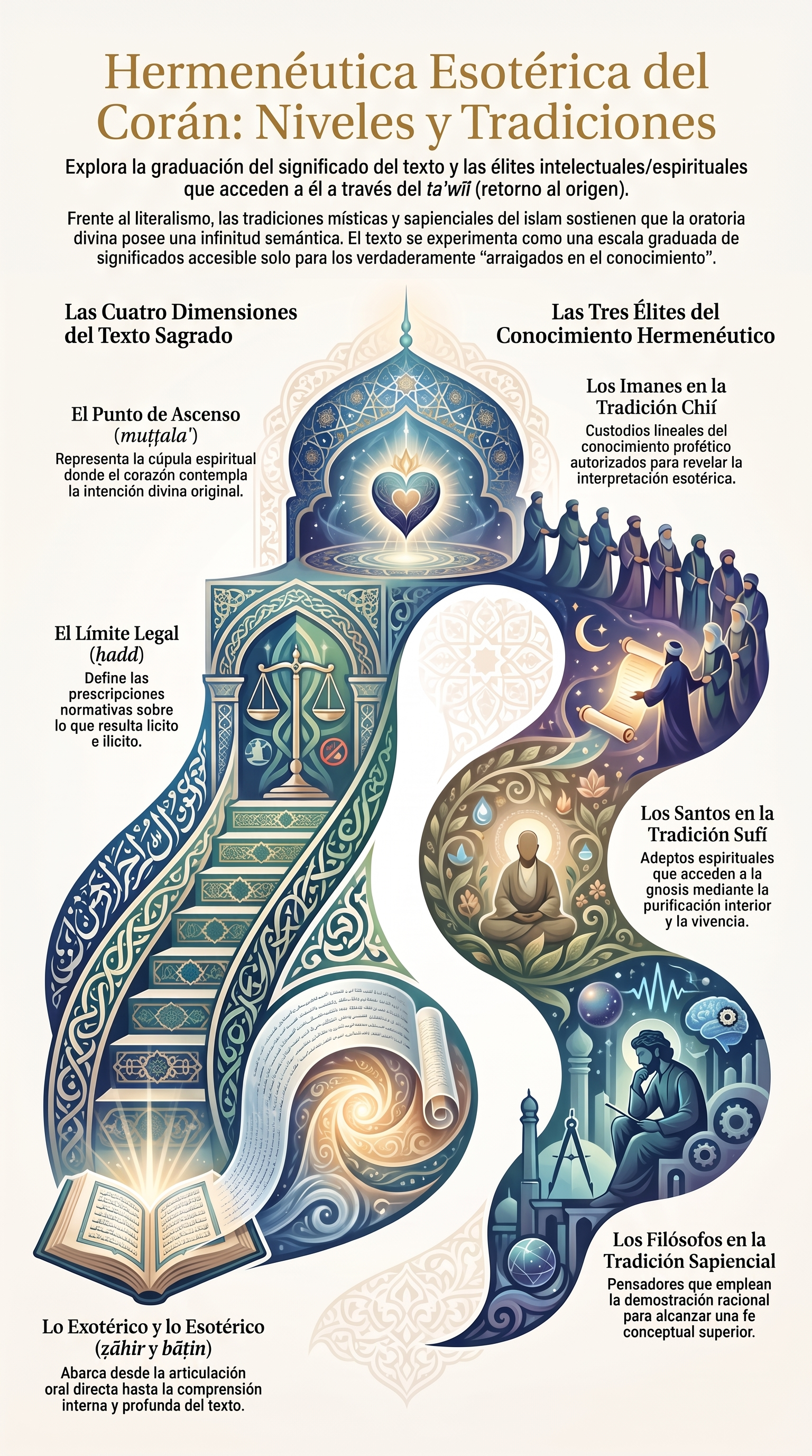 Infografía: Tradiciones de comentario coránico esotérico y sapiencial